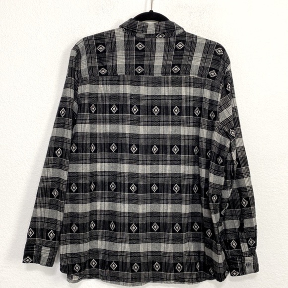 A.N.A. A New Approach Black/White Button-Up Western 100% Cotton Top Size L - Picture 5 of 8